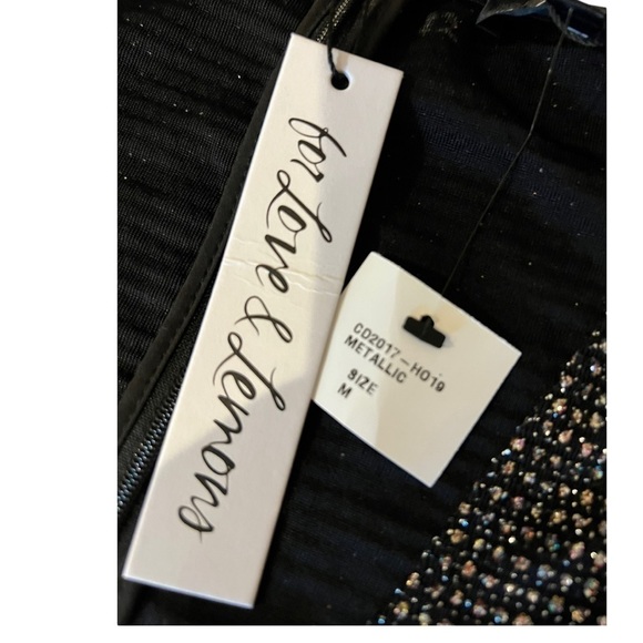 NWT For Love and Lemons Metallic Glitter Dress M - Picture 8 of 13